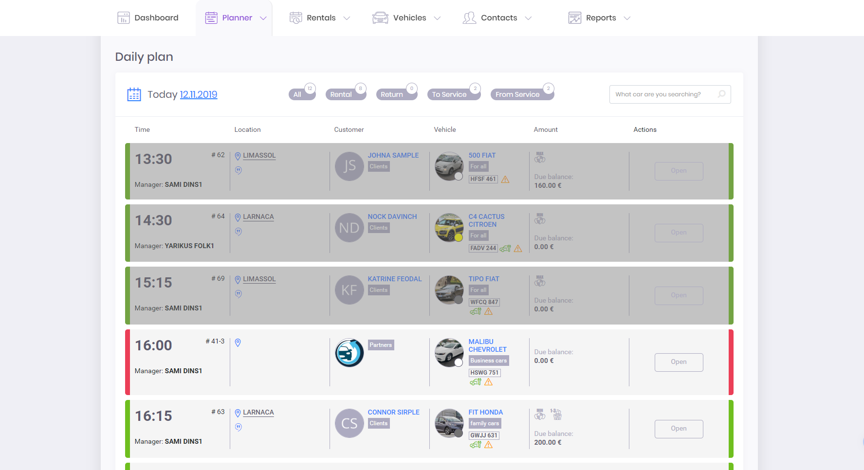 The usefulness of Daily Plan from car rental sowtware RentSyst